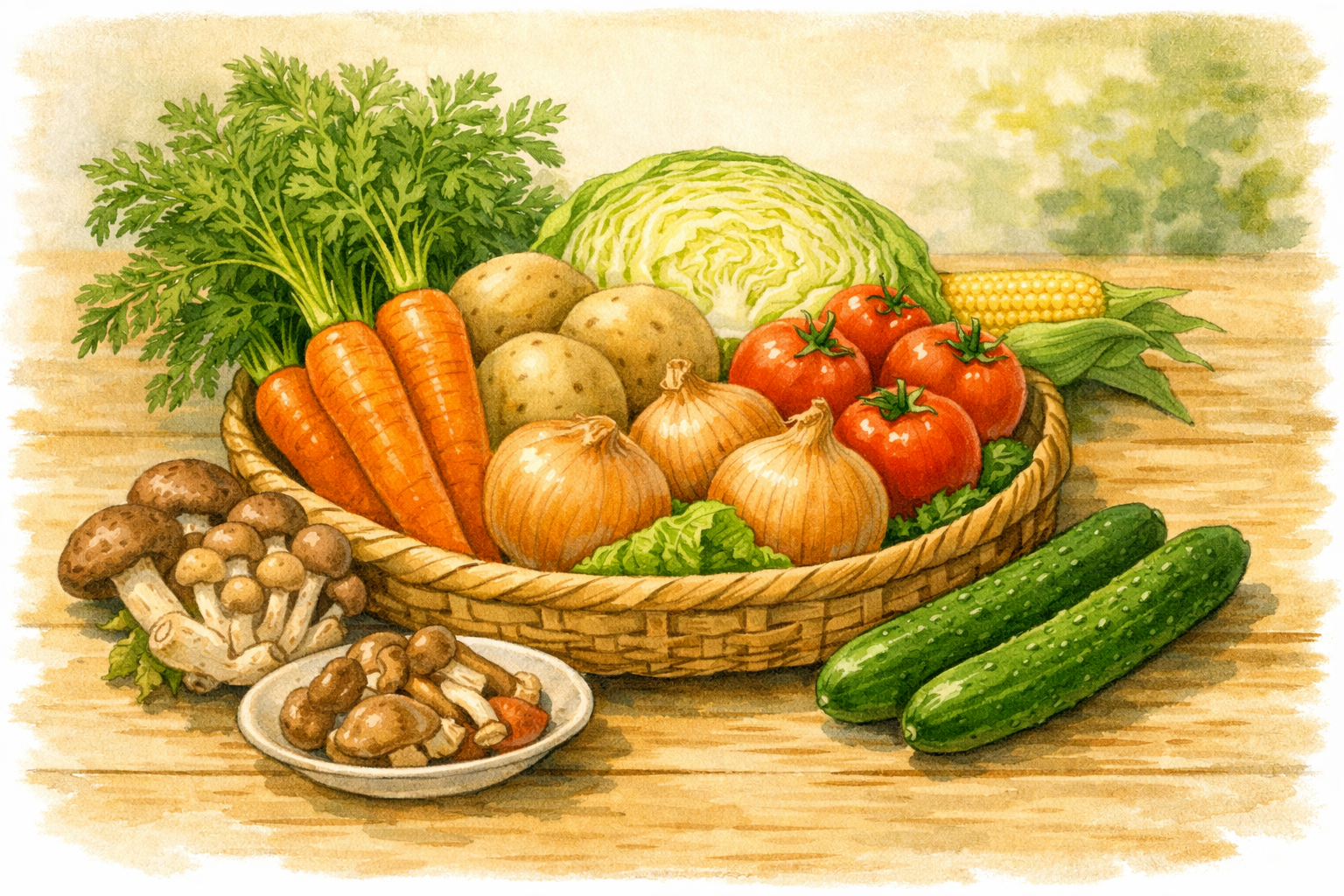 新鮮な野菜かご