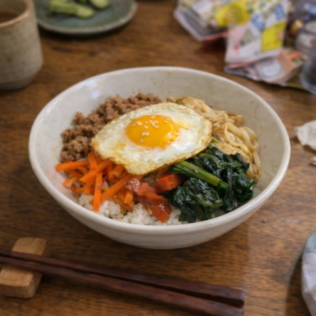 オイシックスのビビンバ 完成した料理