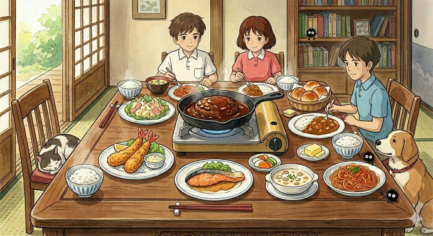 家族みんなで囲む夕食のイメージ