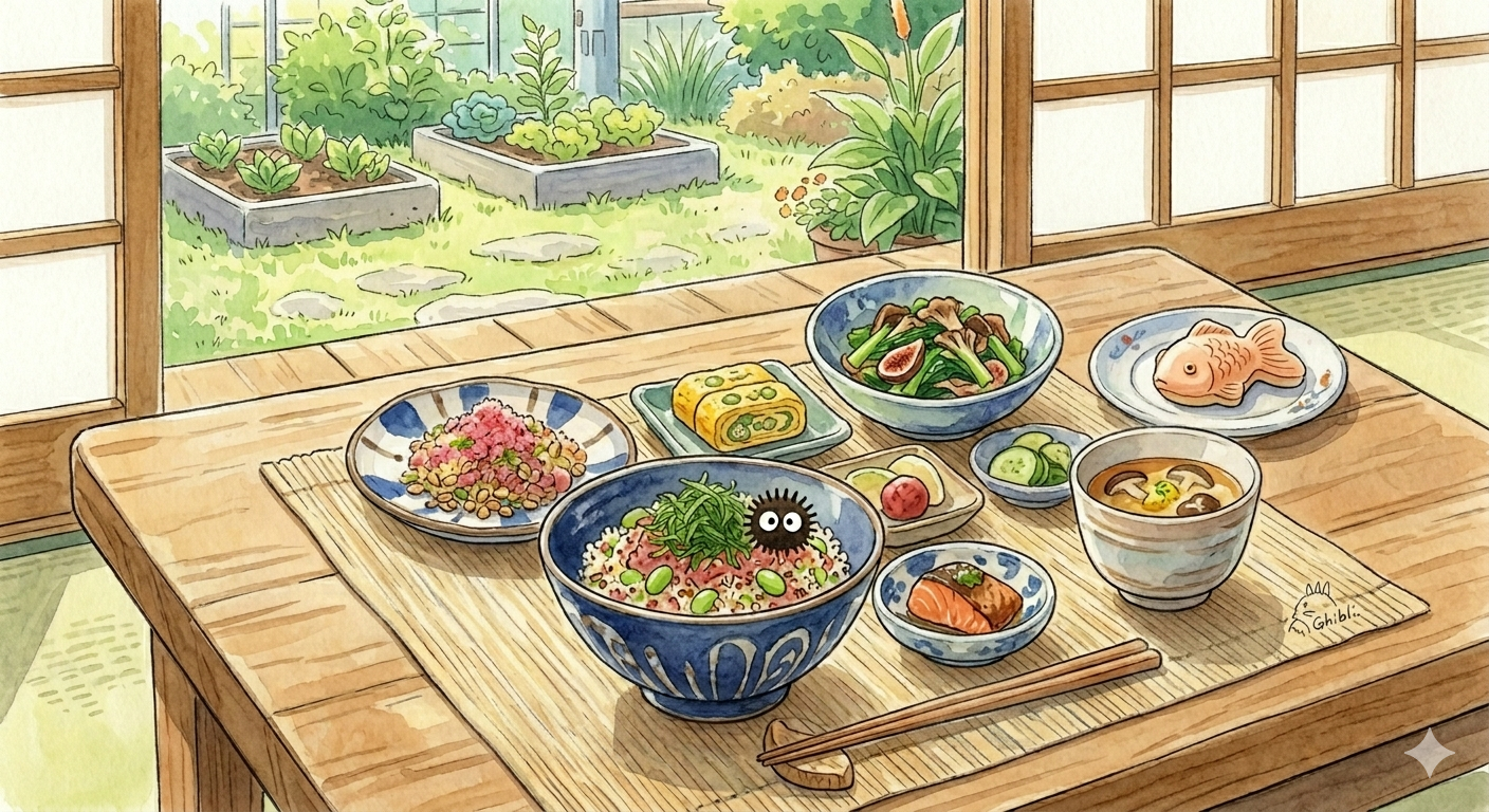和食の品々が並ぶ丁寧な食卓イメージ